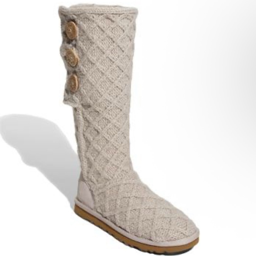 Ugg Lattice Cardy Knit Gray boots